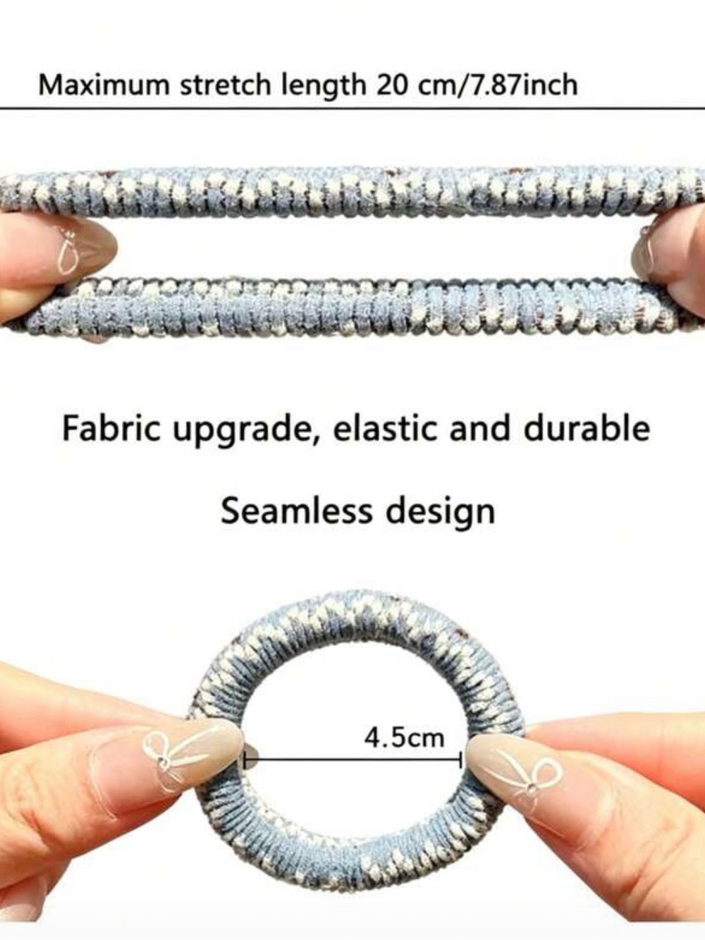 SET OF 3 Assorted Knit Pattern Hair Ties - Picture 2 of 7